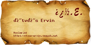 Ötvös Ervin névjegykártya